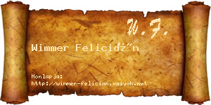 Wimmer Felicián névjegykártya